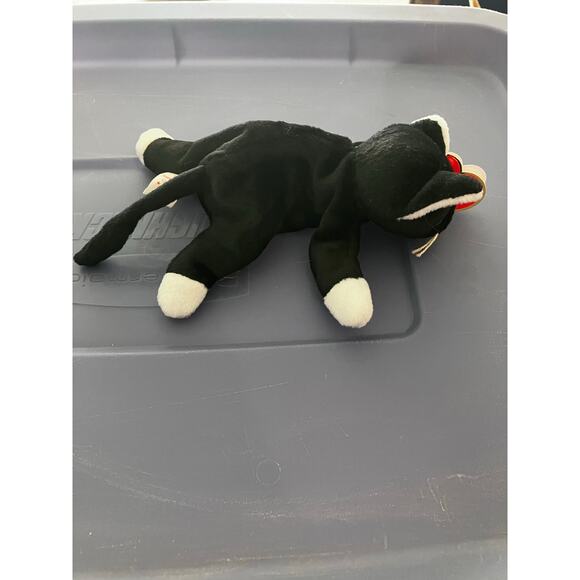 Zip beanie baby white paws 1993 pvc Europe Aurora tag - Picture 8 of 10